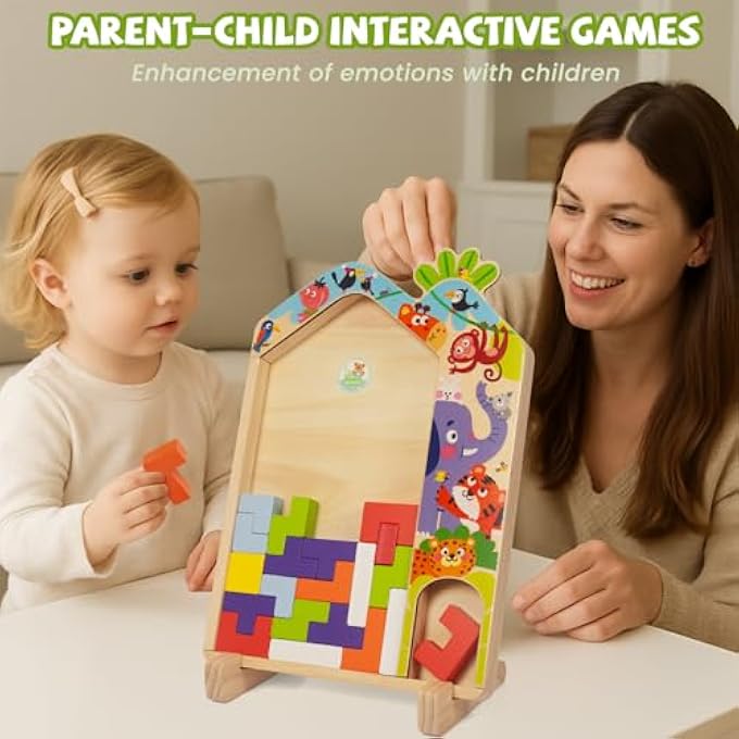 MONTESSORI WOODEN BLOCK PUZZLE FOR CHILDREN TANGRAM PUZZLE RUSSIAN 3D BLOCKS PLAY TOY EDUCATIONAL GIFT FOR CHILDREN - Image 4